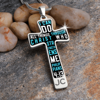 Load image into Gallery viewer, I can do all things through Christ - Graphic Cross - JustFamilyThings
