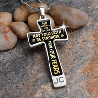 Load image into Gallery viewer, May your faith be stronger - Graphic Cross - JustFamilyThings
