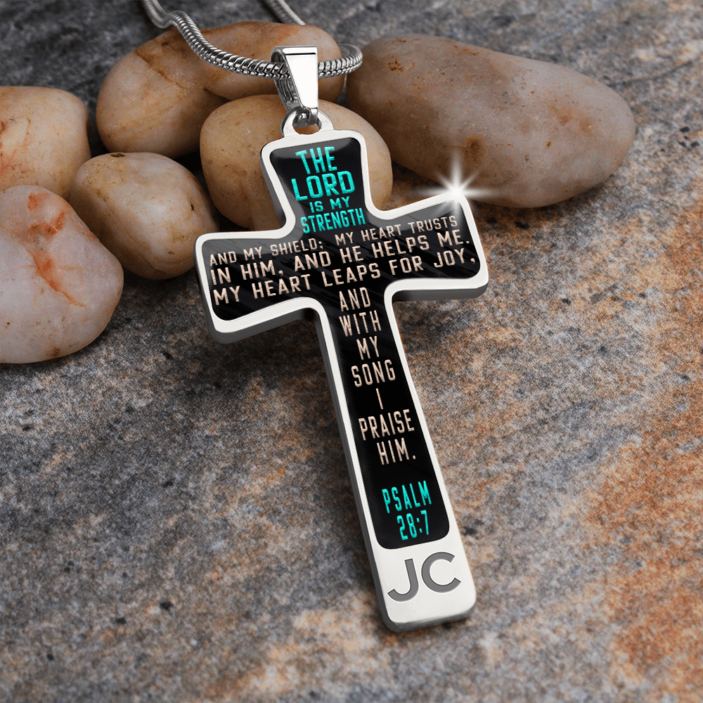 The Lord is my strength - Graphic Cross - JustFamilyThings