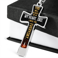 Load image into Gallery viewer, You will always be in my heart, dad. - Graphic Cross - JustFamilyThings

