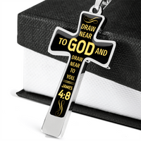 Load image into Gallery viewer, Draw near to God and draw near to you - Graphic Cross - JustFamilyThings
