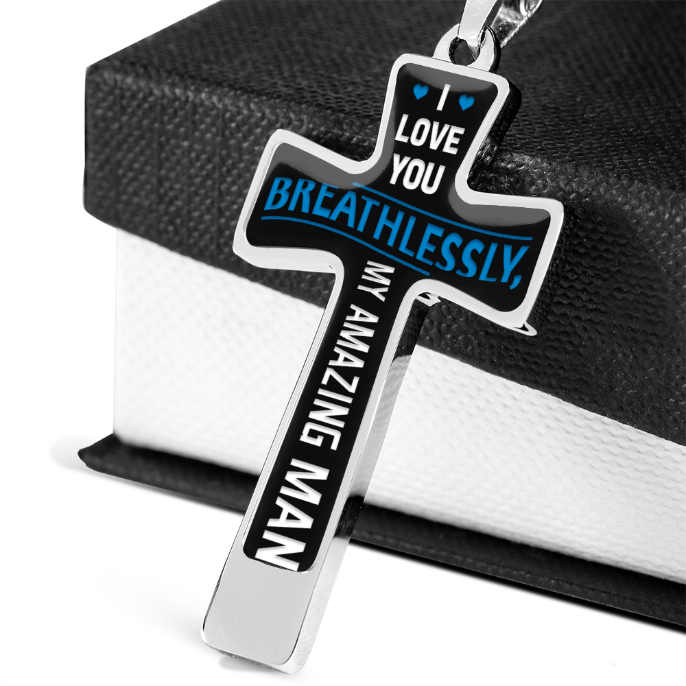 I love you breathlessly - Graphic Cross - JustFamilyThings