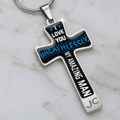 I love you breathlessly - Graphic Cross - JustFamilyThings