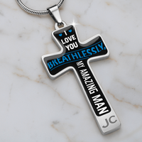 Load image into Gallery viewer, I love you breathlessly - Graphic Cross - JustFamilyThings
