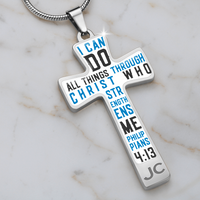 Load image into Gallery viewer, I can do all things through Christ - Graphic Cross - JustFamilyThings

