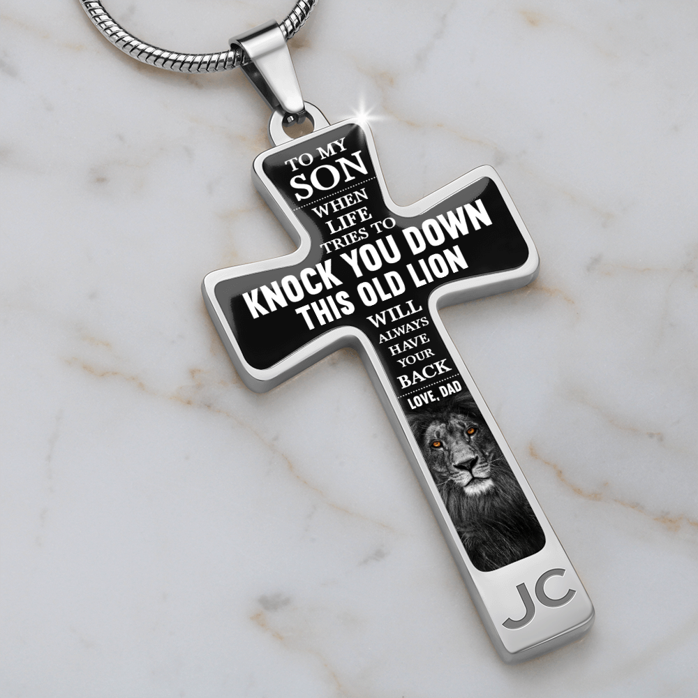 To my son when life tries to knock you down - Graphic Cross - JustFamilyThings