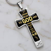 Load image into Gallery viewer, Draw near to God and draw near to you - Graphic Cross - JustFamilyThings
