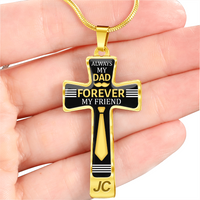 Load image into Gallery viewer, Always my dad forever my friend - Graphic Cross - JustFamilyThings
