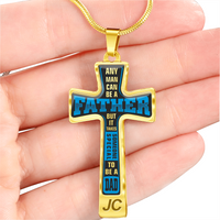 Load image into Gallery viewer, Any man can be a father - Graphic Cross - JustFamilyThings
