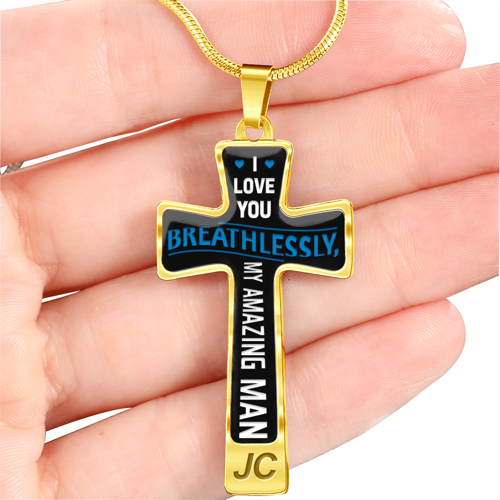I love you breathlessly - Graphic Cross - JustFamilyThings