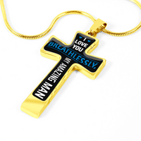 Load image into Gallery viewer, I love you breathlessly - Graphic Cross - JustFamilyThings
