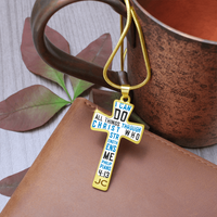 Load image into Gallery viewer, I can do all things through Christ - Graphic Cross - JustFamilyThings
