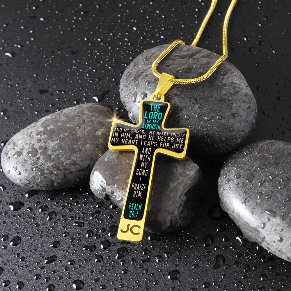 The Lord is my strength - Graphic Cross - JustFamilyThings