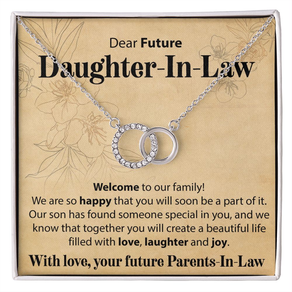 To Our Future Daughter In Law - Welcome To Our Family - Interlocking Circle Necklace - JustFamilyThings