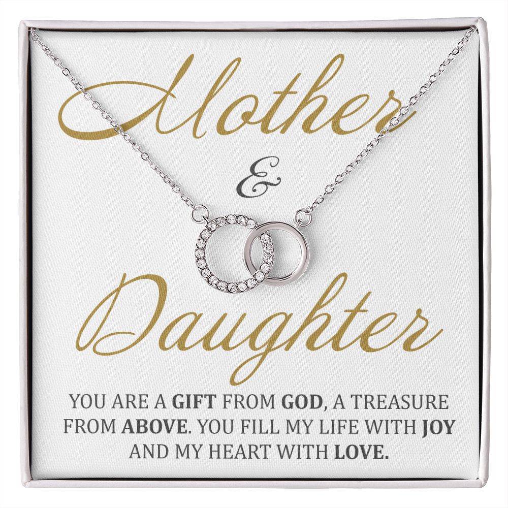 Mother and Daughter - Interlocking Circle Necklace - JustFamilyThings