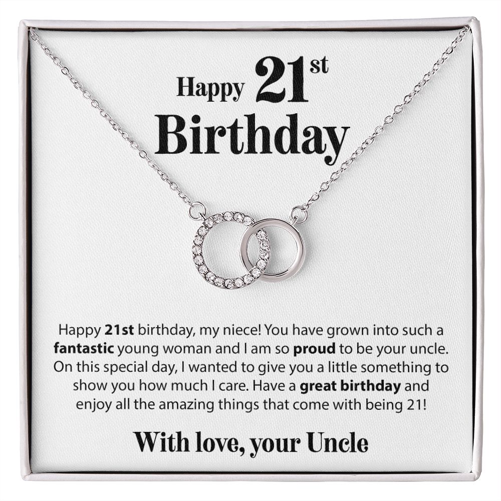 Happy 21st Birthday - From Uncle - Interlocking Circle Necklace - JustFamilyThings