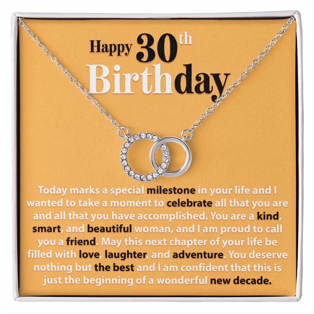 Happy 30th Birthday - Interlocking Circle Necklace - JustFamilyThings