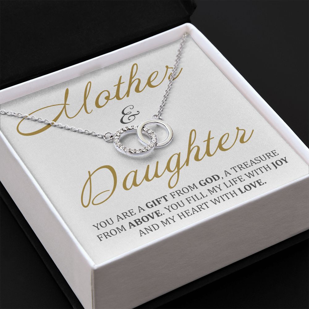Mother and Daughter - Interlocking Circle Necklace - JustFamilyThings