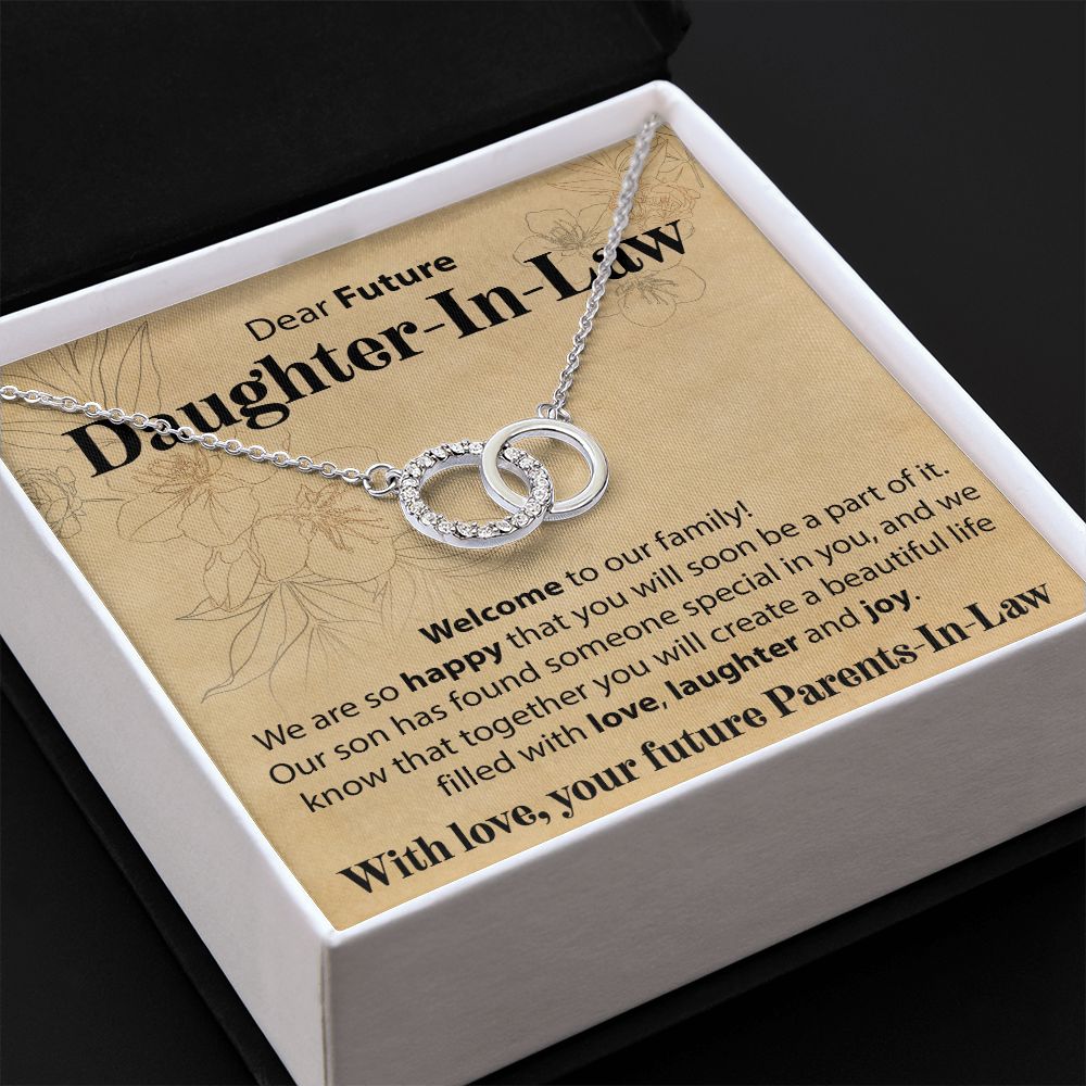 To Our Future Daughter In Law - Welcome To Our Family - Interlocking Circle Necklace - JustFamilyThings