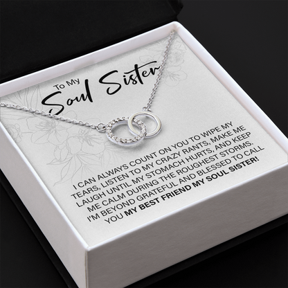 To My Soul Sister - Interlocking Circle Necklace - JustFamilyThings