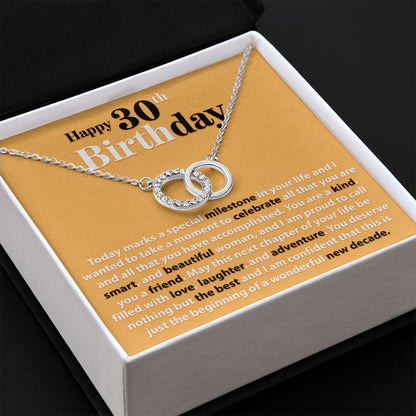 Happy 30th Birthday - Interlocking Circle Necklace - JustFamilyThings