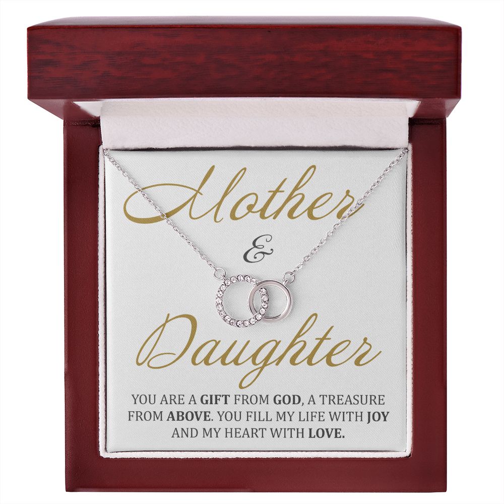 Mother and Daughter - Interlocking Circle Necklace - JustFamilyThings