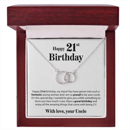 Happy 21st Birthday - From Uncle - Interlocking Circle Necklace - JustFamilyThings