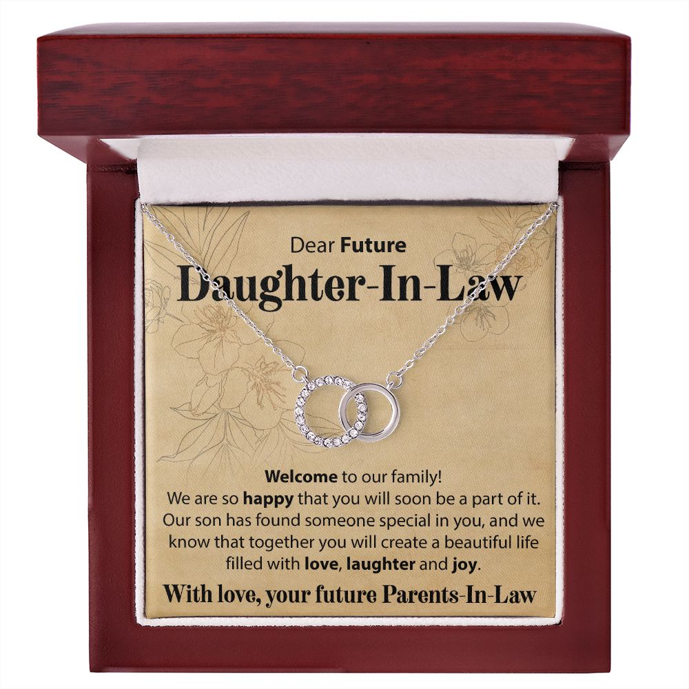 To Our Future Daughter In Law - Welcome To Our Family - Interlocking Circle Necklace - JustFamilyThings