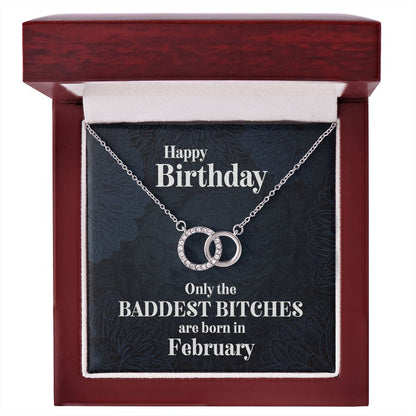 Happy Birthday - Bitches - Interlocking Circle Necklace - JustFamilyThings