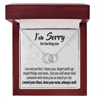 Im Sorry, I'm Not Perfect - Interlocking Circle Necklace - JustFamilyThings