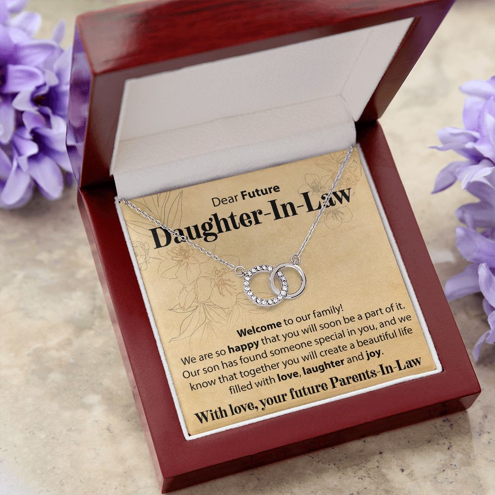To Our Future Daughter In Law - Welcome To Our Family - Interlocking Circle Necklace - JustFamilyThings