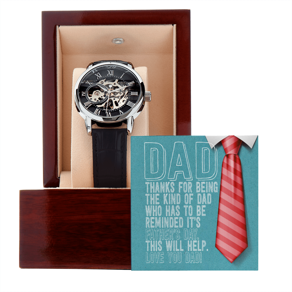 Gift For Dad - Reminding Dad Of Father's Day - Openwork Watch - JustFamilyThings