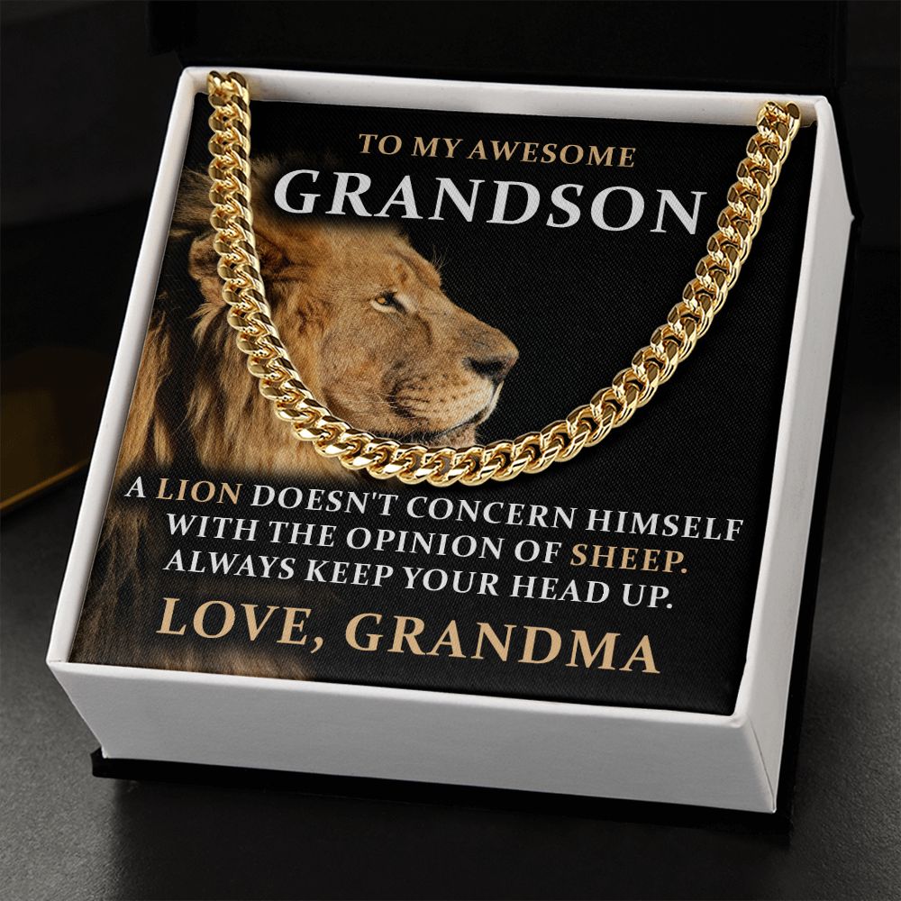 To My Grandson, From Grandma - Link Chain - JustFamilyThings