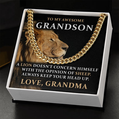 To My Grandson, From Grandma - Link Chain - JustFamilyThings