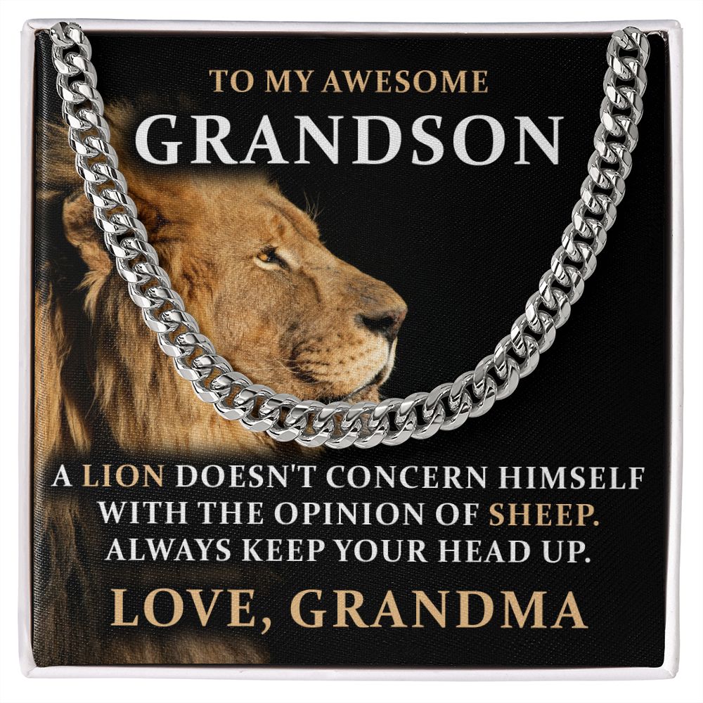 To My Grandson, From Grandma - Link Chain - JustFamilyThings