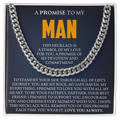 To My Man - I Promise To Stand By Your Side - Link Chain - JustFamilyThings