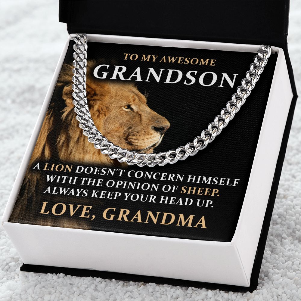 To My Grandson, From Grandma - Link Chain - JustFamilyThings