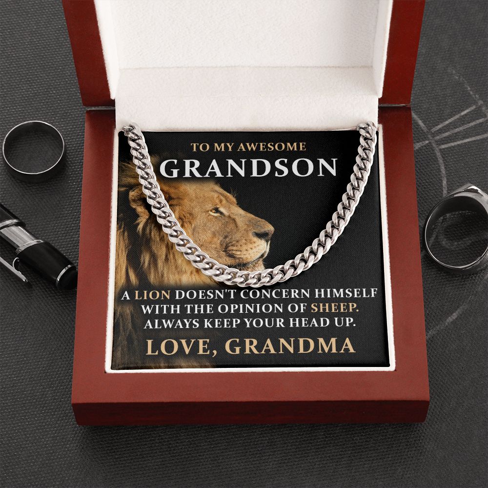 To My Grandson, From Grandma - Link Chain - JustFamilyThings