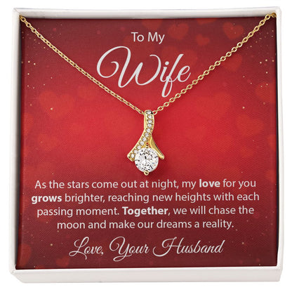 To My Wife - As The Stars Come Out - Alluring Beauty Necklace - JustFamilyThings