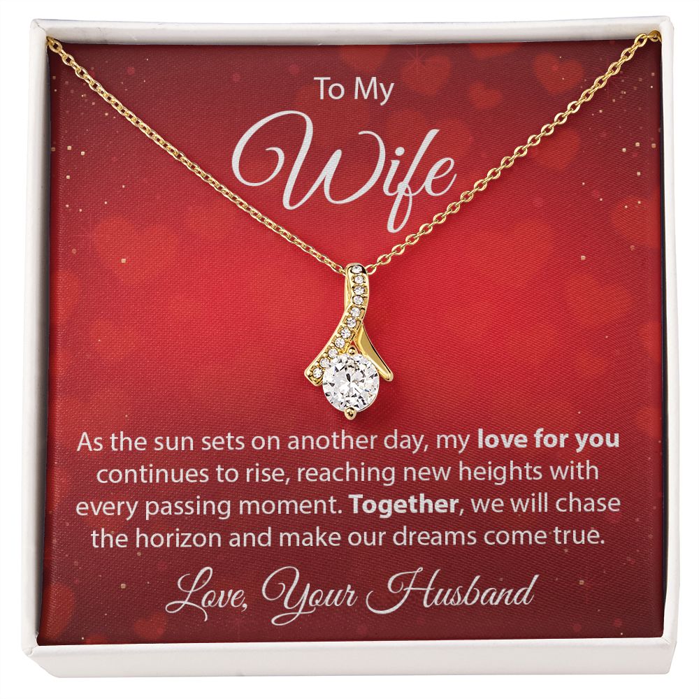 To My Wife - As The Sun Sets - Alluring Beauty Necklace - JustFamilyThings