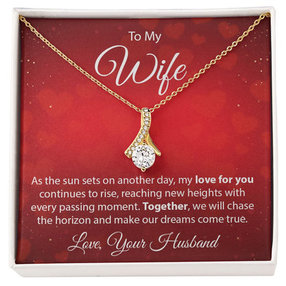 To My Wife - As The Sun Sets - Alluring Beauty Necklace - JustFamilyThings