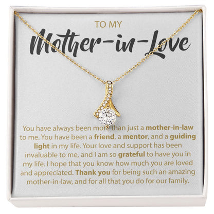 To My Mother-In-Love (Mother-In-Law) - Alluring Beauty Necklace - JustFamilyThings