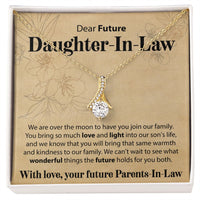 Load image into Gallery viewer, To Our Future Daughter In Law - We Are Over The Moon - Alluring Beauty Necklace - JustFamilyThings
