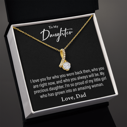 To My Daughter, From Dad - Alluring Beauty Necklace - JustFamilyThings