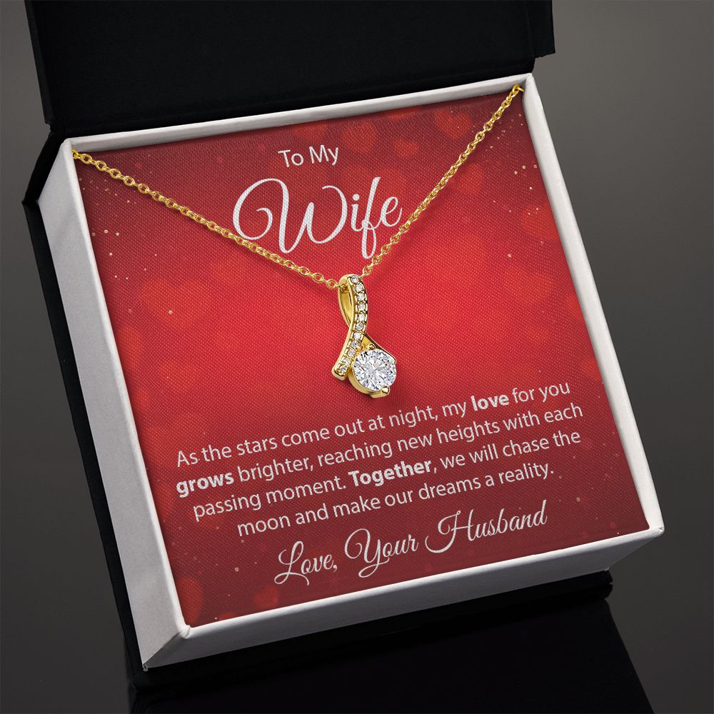 To My Wife - As The Stars Come Out - Alluring Beauty Necklace - JustFamilyThings