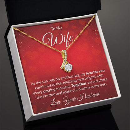 To My Wife - As The Sun Sets - Alluring Beauty Necklace - JustFamilyThings