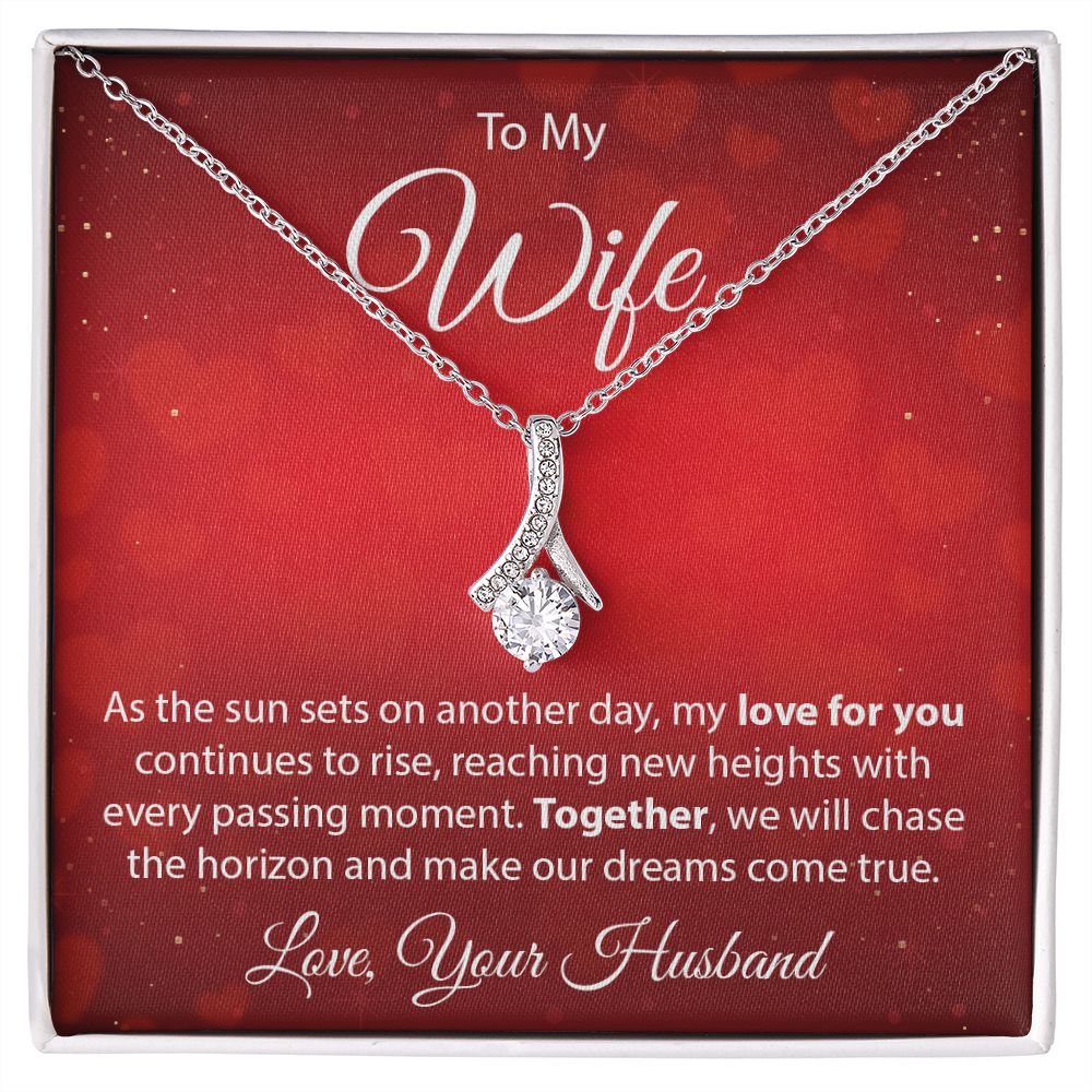 To My Wife - As The Sun Sets - Alluring Beauty Necklace - JustFamilyThings