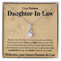 Load image into Gallery viewer, To Our Future Daughter In Law - We Are Over The Moon - Alluring Beauty Necklace - JustFamilyThings
