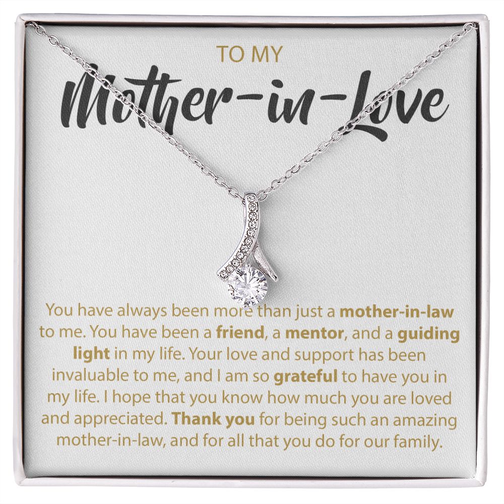 To My Mother-In-Love (Mother-In-Law) - Alluring Beauty Necklace - JustFamilyThings