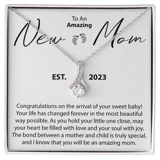 To An Amazing New Mom - Congratulations - Alluring Beauty Necklace